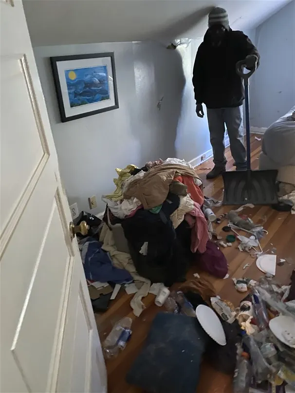 Residential property hallway during a cleanout