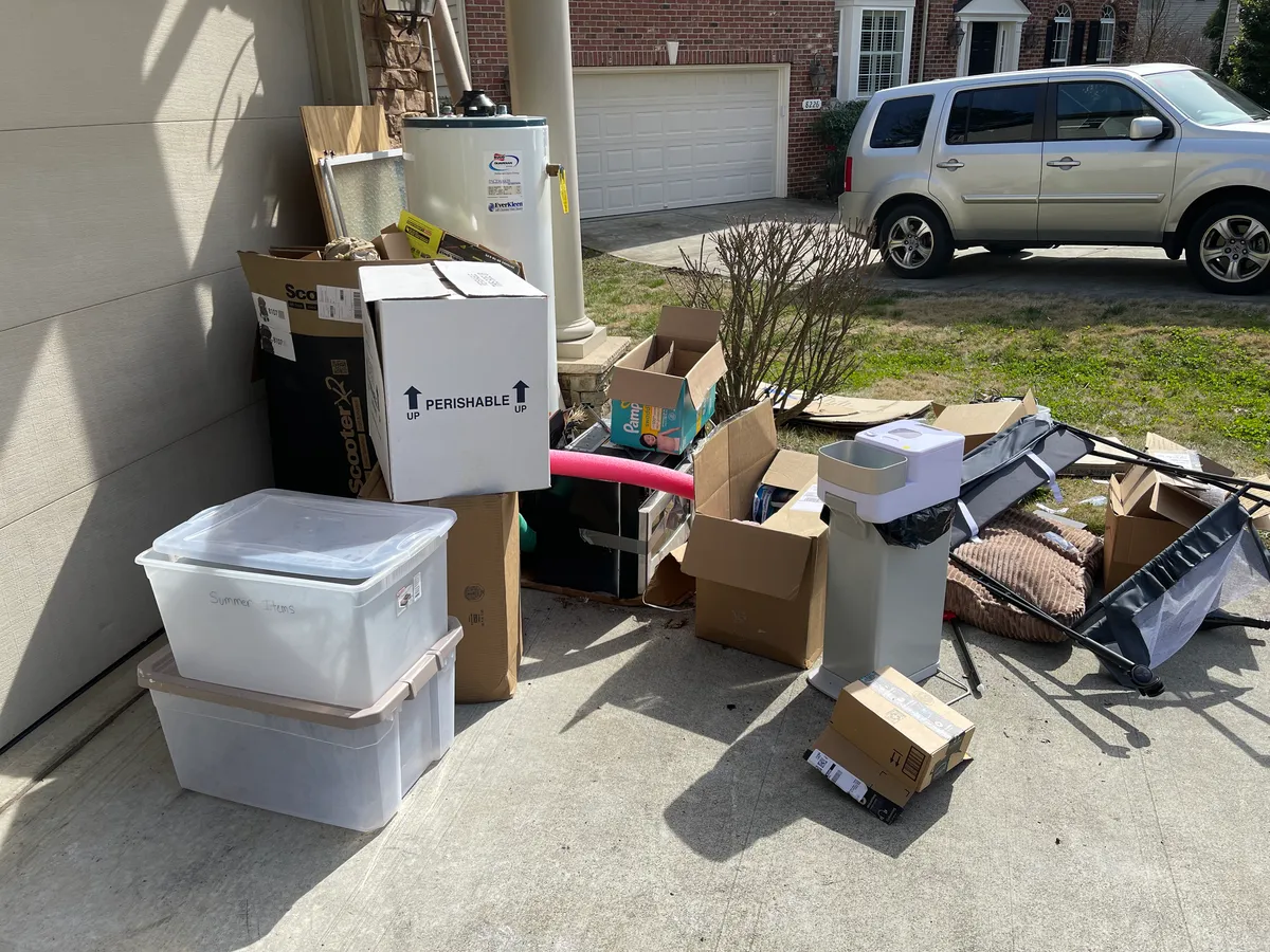 Household items prepared for A-Z Junk Removal pickup