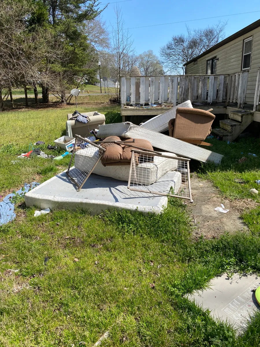 Outdoor debris and bulky items ready for removal